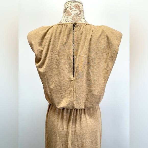 WAYF Tan knit cap sleeve elastic waist midi dress size M - Picture 6 of 16